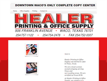 Tablet Screenshot of healerprintingandofficesupply.com